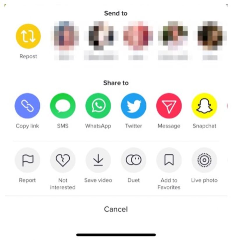 TikTok retuit como