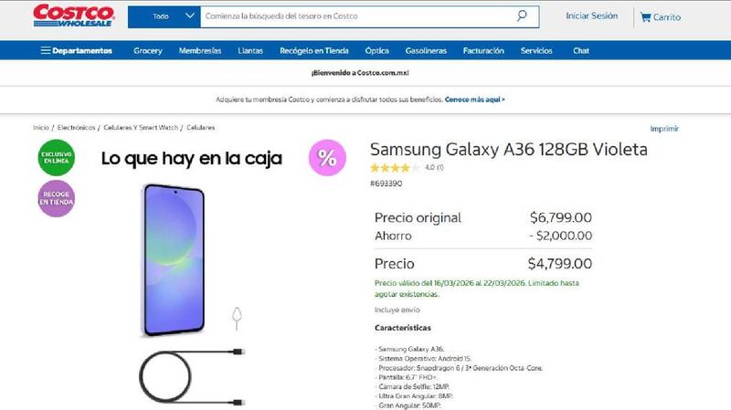 Costco Samsung Galaxy A36