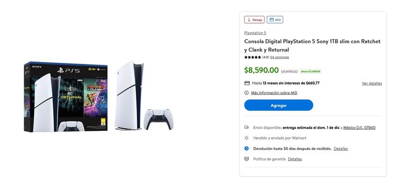La oferta en la PS5 en Walmart