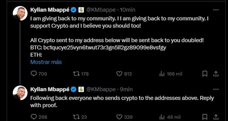 Kylian Mbappé sufre hackeo a su cuenta de X