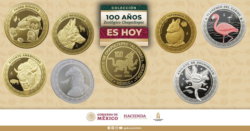 Medallas conmemorativas por el festejo de los 100 años del Zoológico de Chapultepec