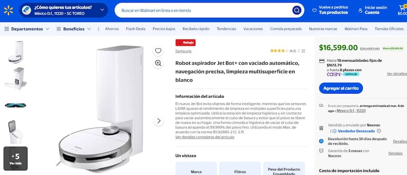 Robot aspirador Jet Bot en Walmart