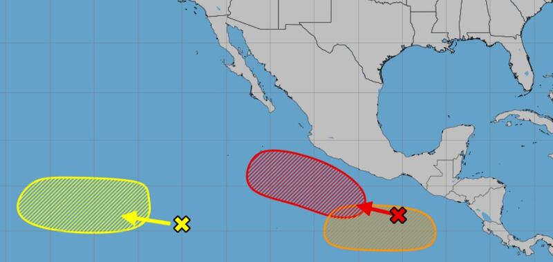 Las tres alertas vigentes de zonas de baja presión en el océano Pacífico hoy, 29 de julio