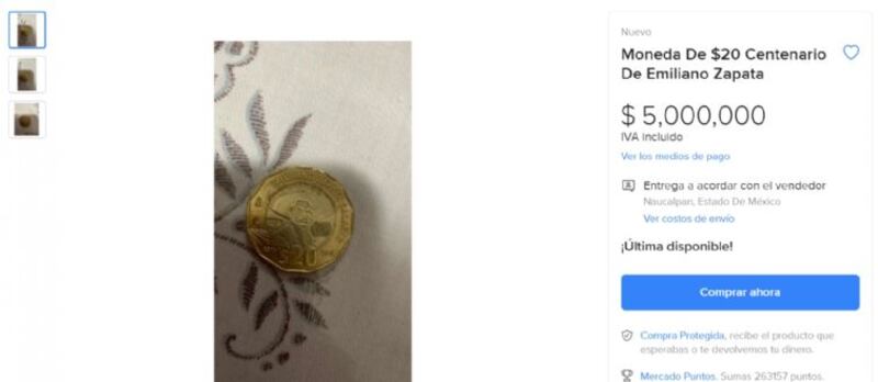 moneda de Emiliano Zapata vale millones