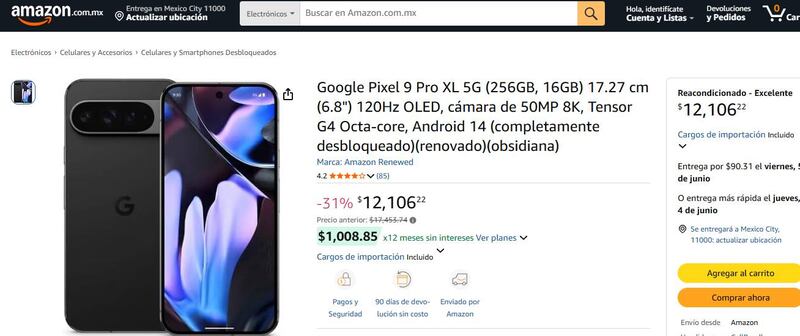 Google Pixel 9 Pro XL en Amazon